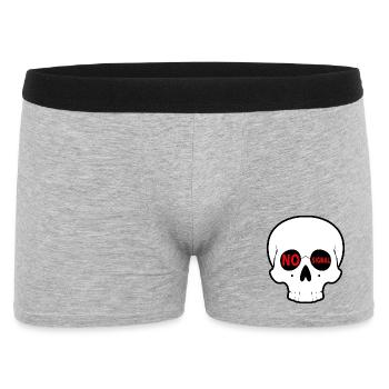 No_Signal_Skull_Minimal_Streetwear - Men's Boxer Shorts - heather grey - Front