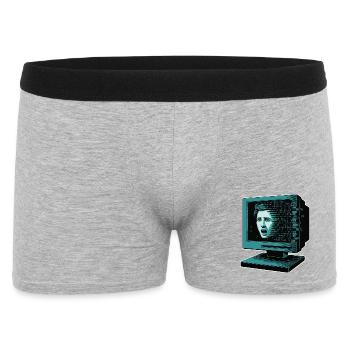 Retro Computer Terror Retroglitch AI - Men's Boxer Shorts - heather grey - Front