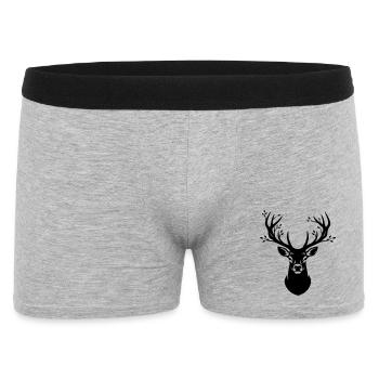 Deer Antlers Forest Silhouette - Men's Boxer Shorts - heather grey - Front