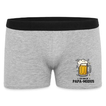 Vatertag Männer Papa Männertag Bier Grillen - Männer Boxer Shorts - Grau meliert - Vorne