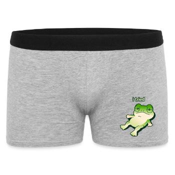 Rana stanca 🐸 « j’ai essayé » mème ironique minimal - Boxer Homme - gris chiné - Devant
