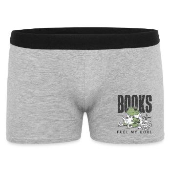 Frog reading book with coffee bookworm reading - Men's Boxer Shorts - heather grey - Front