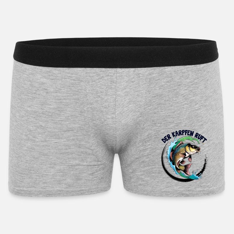 Der Karpfen ruft - Männer Boxer Shorts - Grau meliert