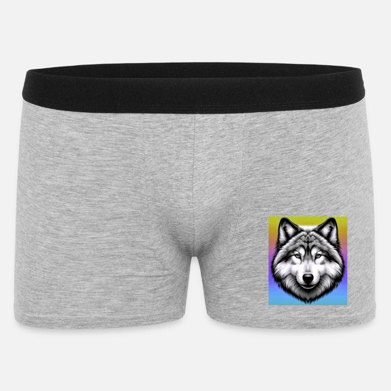 Wolf - Men's Boxer Shorts - heather grey