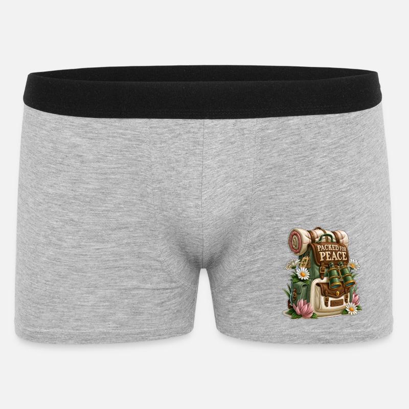 Packed for Peace Hiking Backpack - Men's Boxer Shorts - heather grey