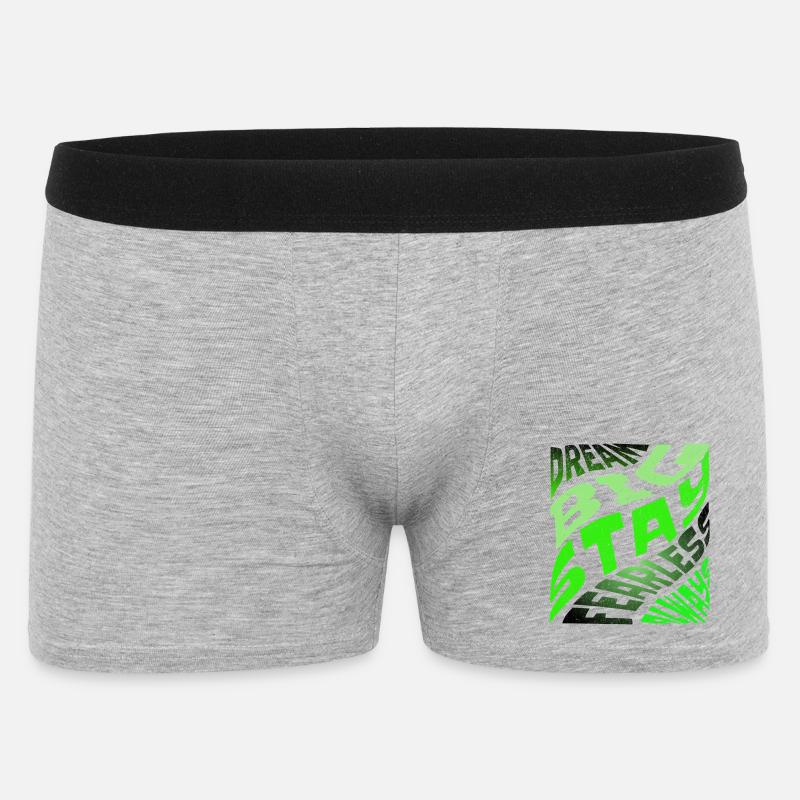DREAM BIG Neon Typografie - Männer Boxer Shorts - Grau meliert