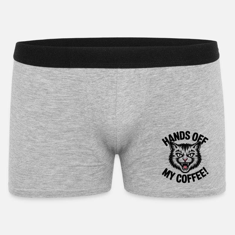 Weg von meinem Kaffee - Männer Boxer Shorts - Grau meliert