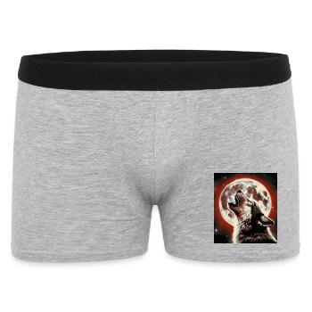 Wolf howls at the Full Moon - Men's Boxer Shorts - heather grey - Front