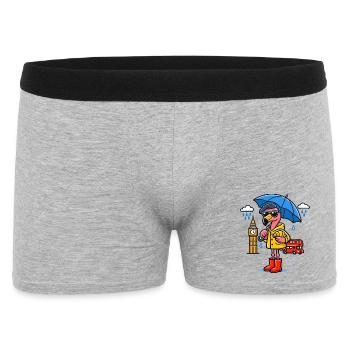 Dessin animé de London Rain Flamingo - Boxer Homme - gris chiné - Devant