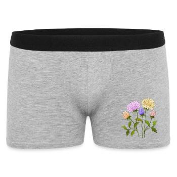 Blumen - Männer Boxer Shorts - Grau meliert - Vorne
