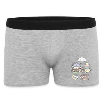 Cute Forest Houses and Animals - Männer Boxer Shorts - Grau meliert - Vorne