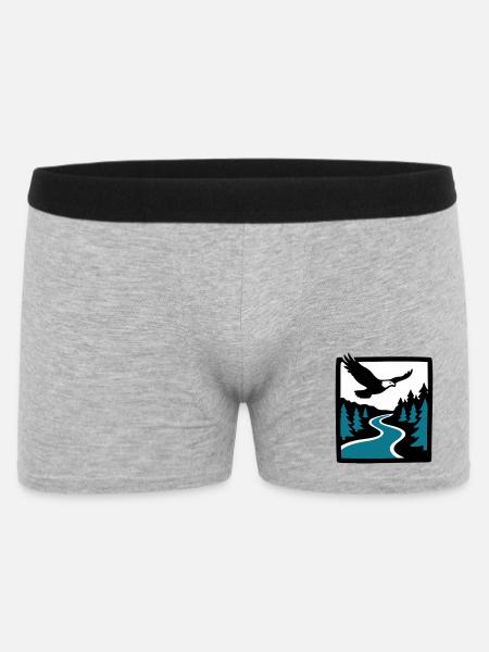 Eagle River Forest Graphic - Men's Boxer Shorts - heather grey