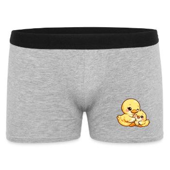 Mom Duck and her chick cuddle together - Men's Boxer Shorts - heather grey - Front