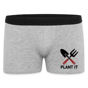 Logo Plant It d’outil de jardin - Boxer Homme - gris chiné - Devant
