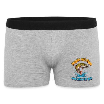 Fishing with Dad - Men's Boxer Shorts - heather grey - Front