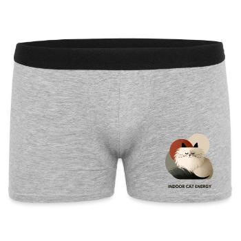 Design d’illustration rétro énergétique pour chats d’intérieur - Boxer Homme - gris chiné - Devant