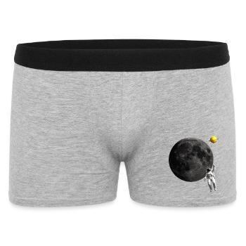 Astronaut and Moon Balloon - Männer Boxer Shorts - Grau meliert - Vorne
