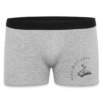 Read with Love - Männer Boxer Shorts - Grau meliert - Vorne