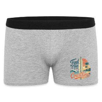 Find me at the coastline - Männer Boxer Shorts - Grau meliert - Vorne