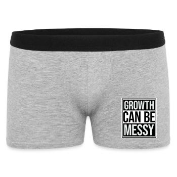 Growth Can Be Messy Personal Growth Quote Logo - Men's Boxer Shorts - heather grey - Front