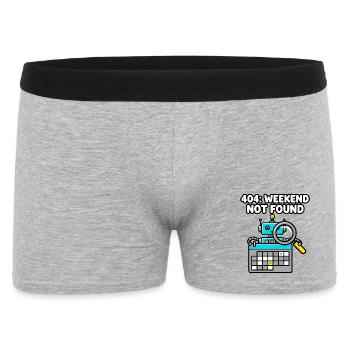 404 Weekend Not Found Roboter - Männer Boxer Shorts - Grau meliert - Vorne