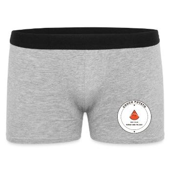 Couch Potato Laufclub Logo - Männer Boxer Shorts - Grau meliert - Vorne