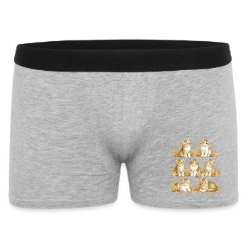 Kitten Nature - Männer Boxer Shorts - Grau meliert - Vorne
