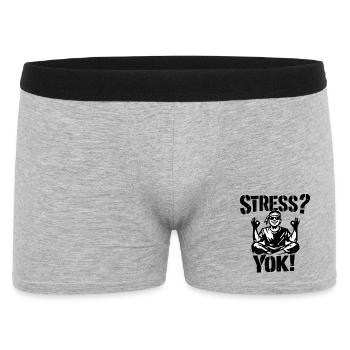 Stress? Yok! | Türkisches Stencil Streetwear Desig - Männer Boxer Shorts - Grau meliert - Vorne