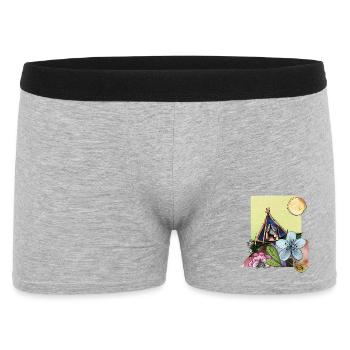 Camping in a tent - Men's Boxer Shorts - heather grey - Front
