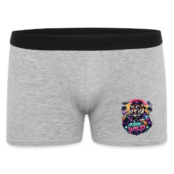 Tiger DJ Stay Wild Neon - Männer Boxer Shorts - Grau meliert - Vorne