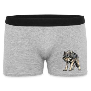 Illustration du Loup Gris - Boxer Homme - gris chiné - Devant