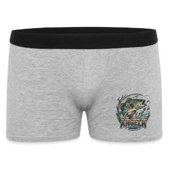 Angeln Logo Wilde Seen Flüsse - Männer Boxer Shorts - Grau meliert - Vorne