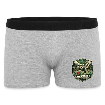 Fußball: Die Kraft des Spiels – Vintage Badge - Männer Boxer Shorts - Grau meliert - Vorne