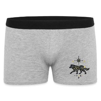 North Star Wolf with Star Paths - Men's Boxer Shorts - heather grey - Front