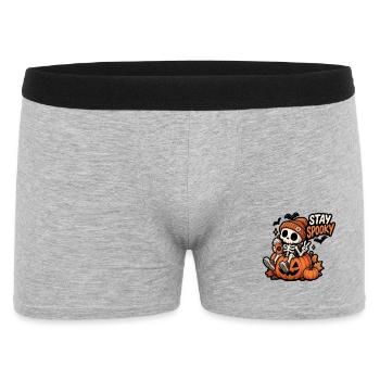 Stay Spooky Skeleton in Pumpkin - Men's Boxer Shorts - heather grey - Front
