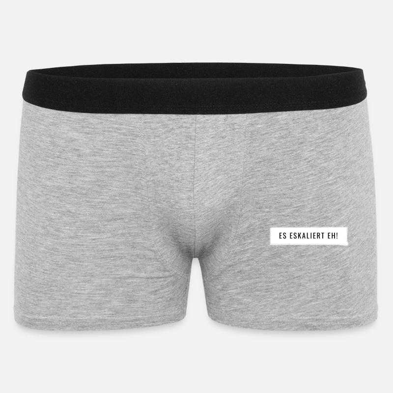 Es eskaliert eh! - Männer Boxer Shorts - Grau meliert