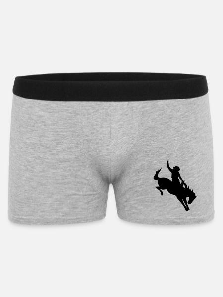 Cowboy beim Rodeo - Männer Boxer Shorts - Grau meliert