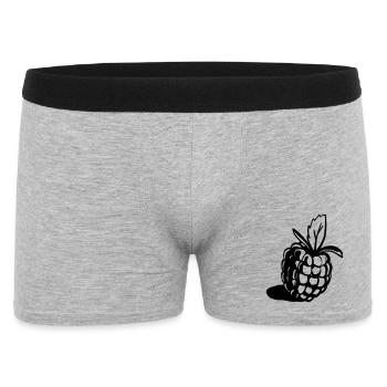 Himbeere Design klassisch - Männer Boxer Shorts - Grau meliert - Vorne