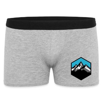 Mountain Logo Coat of Arms Hiking Trekking Mountain Symbol - Men's Boxer Shorts - heather grey - Front