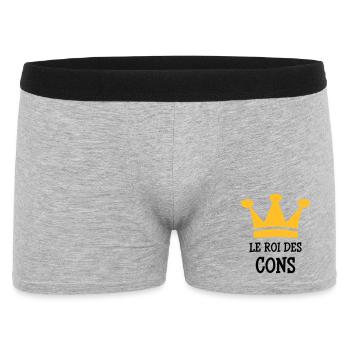 Der König von Cons - Männer Boxer Shorts - Grau meliert - Vorne