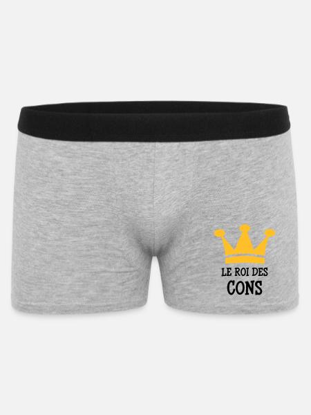 Le Roi des Cons - Boxer Homme - gris chiné