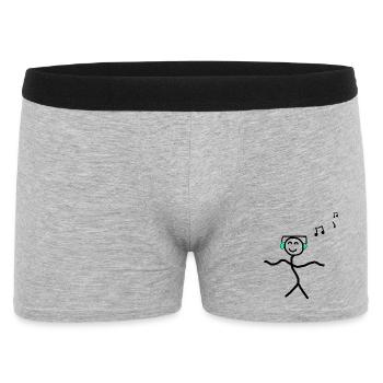 Music Dancing Happy Stick Figures - Men's Boxer Shorts - heather grey - Front