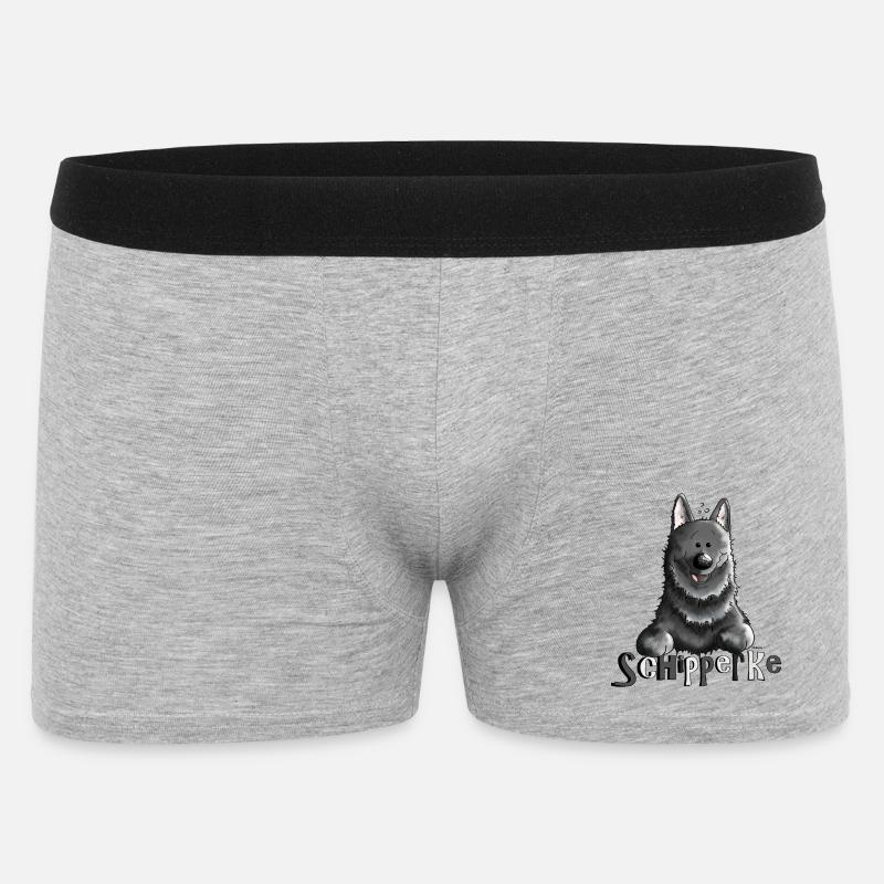 Pfiffiger Schipperke - Hund - Männer Boxer Shorts - Grau meliert