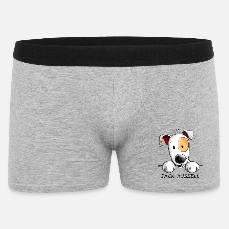 Neugieriger Jack Russell - Männer Boxer Shorts - Grau meliert