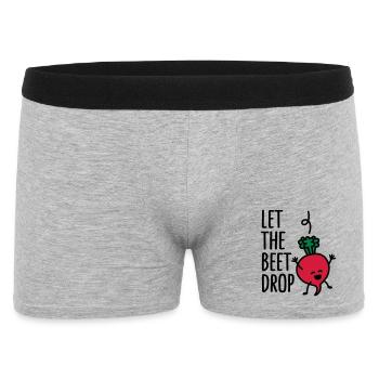 Let the beet drop - Männer Boxer Shorts - Grau meliert - Vorne