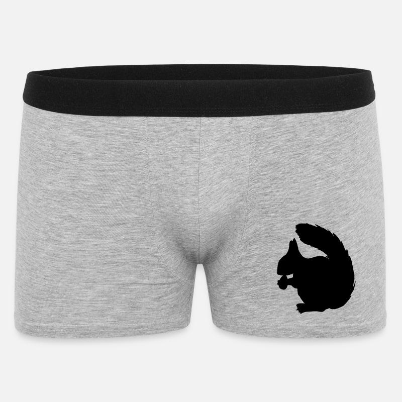 Eichhörnchen mit Nussschattenfigur - Männer Boxer Shorts - Grau meliert
