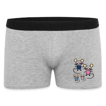 Famille avec deux enfants - Boxer Homme - gris chiné - Devant