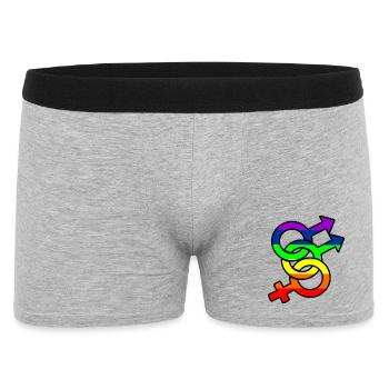 Gender bisexual 1 logo with rainbow - Men's Boxer Shorts - heather grey - Front