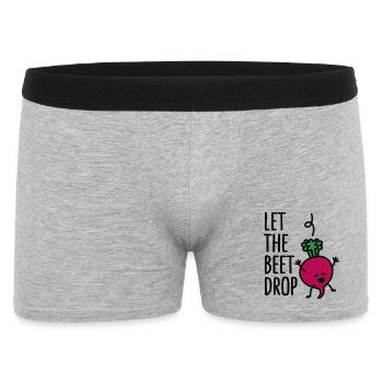 funny Let the beet drop - beat drop wordplay - Men's Boxer Shorts - heather grey - Front