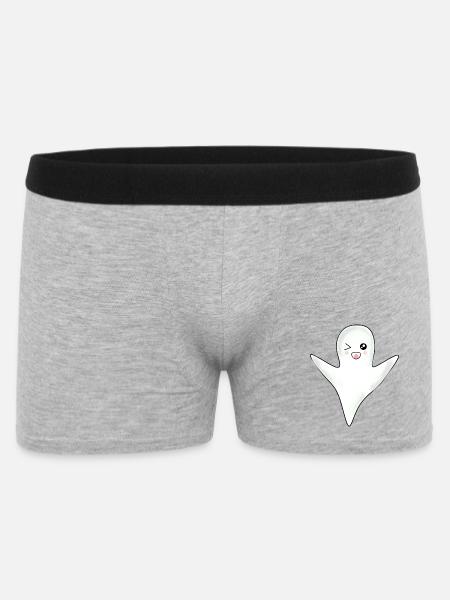 Kawaii Gespenst Geister Halloween Halloweenkostüm - Männer Boxer Shorts - Grau meliert